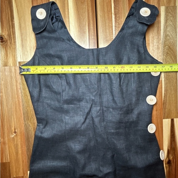 Vintage Santa Fe Linen Sheath Dress Wooden Button Detail Side Slit Quality Sz 4 - Picture 7 of 9